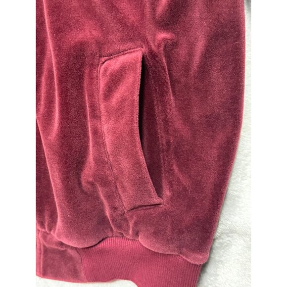 Michael Kors Womens Medium hooded Jacket Burgundy Velour Cotton Blend - Picture 11 of 16